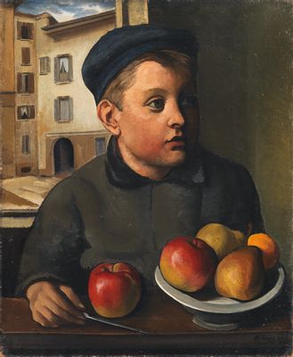 Achille Funi - Ragazzo con le mele