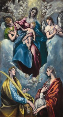 Domínikos Theotokópoulos, detto El Greco - Madonna col Bambino e Santa Martina e Sant'Agnese