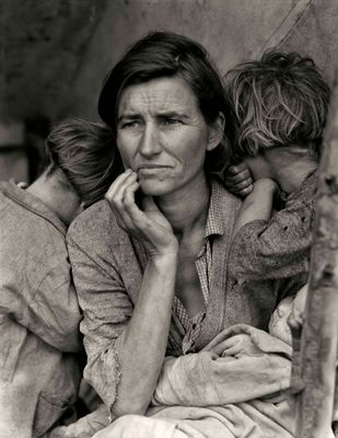 Dorothea Lange - Pobres recolectores de guisantes en California