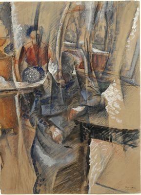 Umberto Boccioni - Interior with two female figures