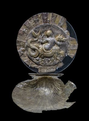 Shell-shaped case with Nereid on a sea monster