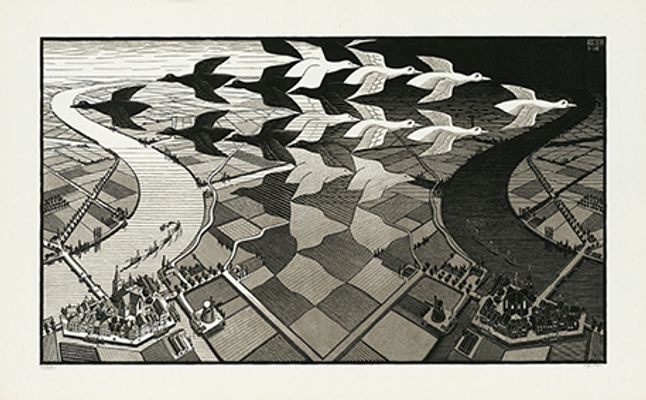 Maurits Cornelis Escher - Day and night