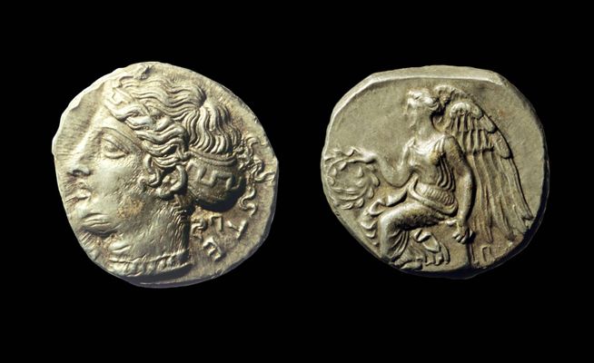 Sezione Classica -  Sala 2. Moneta d’argento di Terina dal tesoretto di Sant’Eufemia