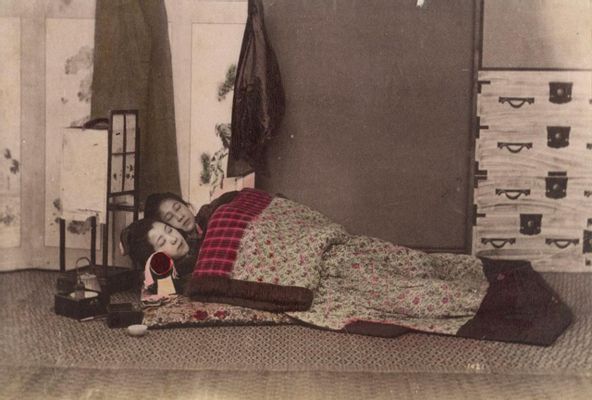 Kusakabe Kimbei - Camera da letto giapponese