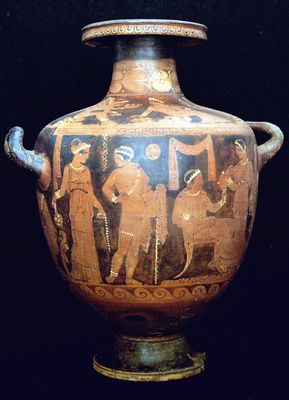 Classical Section - Room 1. Hydría with red figures from Cerzeto