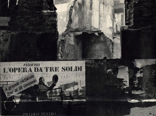 Lamberto Vitali - Poster for the show The three-piece opera by Bertolt Brecht