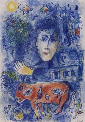 Marc Chagall - The donkey at the table