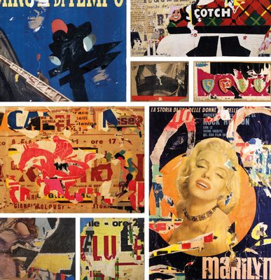 Mimmo Rotella - Detail of the rendering of the set-poster of décollages