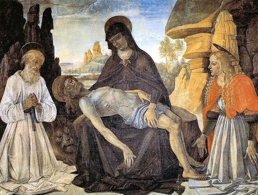 Pietro di Cristoforo Vannucci, detto Perugino - Pietà with Saint Girolamo and Maria Maddalena