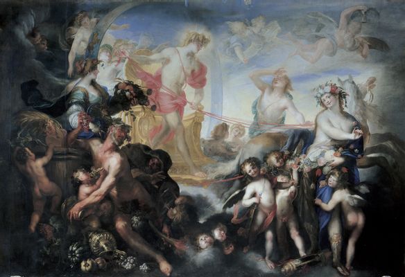 Domenico Piola - The chariot of the sun with the seasons