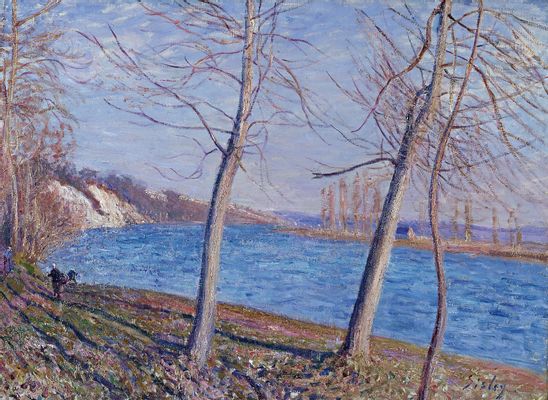 Alfred Sisley - Sulla riva del fiume a Veneux