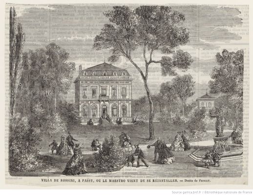 Veduta della Villa Rossini a Passy 