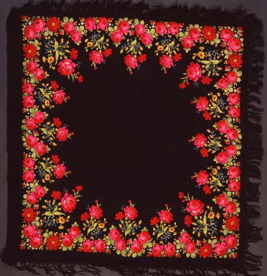 Embroidered silk shawl from Valle Varaita