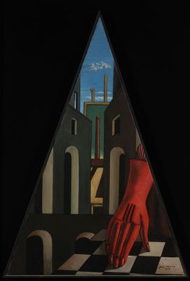 Giorgio de Chirico - Triángulo metafísico (con guante)