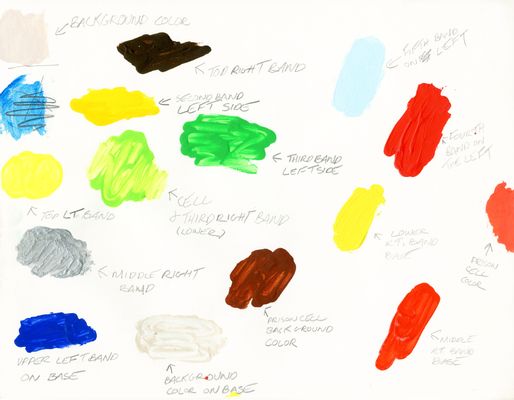 Peter Halley - Colour samples to paint the work Powder