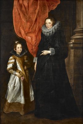 Antoon van Dyck - Retrato de Geronima Sale Brignole con su hija Maria Aurelia