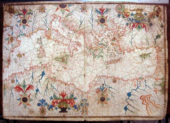 Nautical chart of the Mediterranean