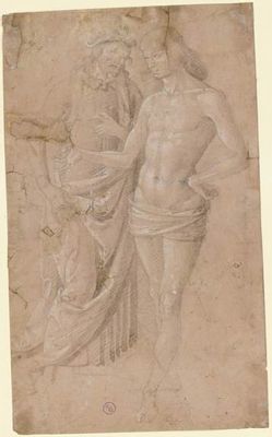 Pietro di Cristoforo Vannucci, detto Perugino - Naked young man next to an old oriental dress