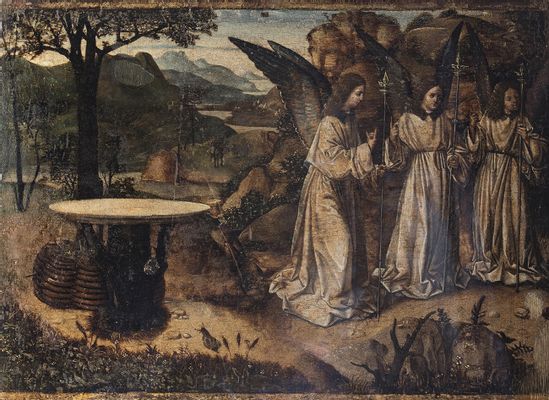 Antonello da Messina - Visita de los tres ángeles a Abraham