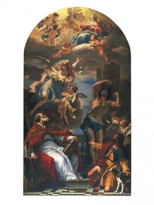 Sebastiano Ricci - The Virgin, the archangel Gabriel and the saints Eusebio, Rocco, Sebastian