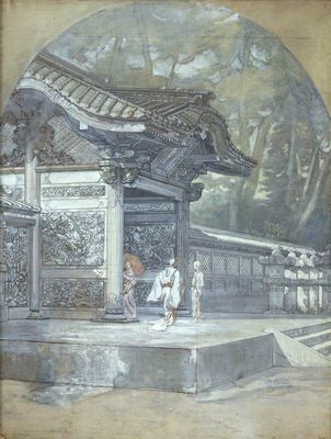 Antonio Fontanesi - Entrance of a temple in Japan