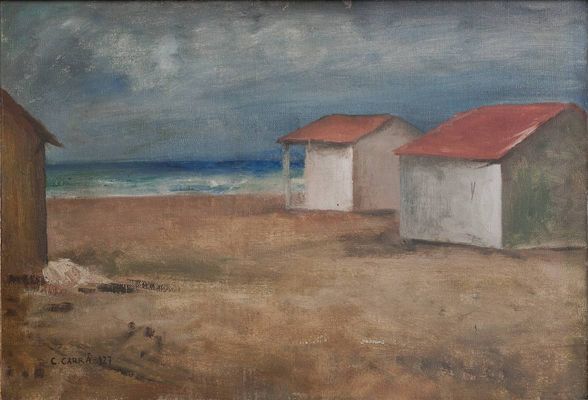 Carlo Carrà - Beach huts