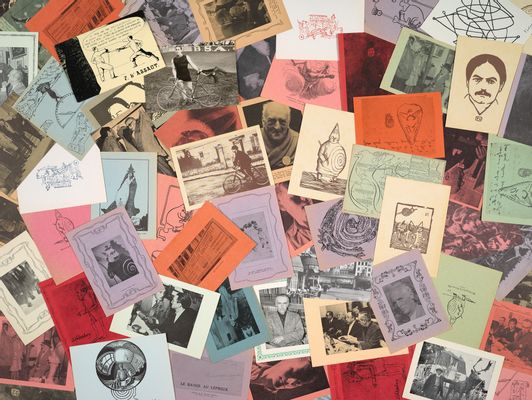 Postcards from Harald Szeemann's collection of pataphysical material