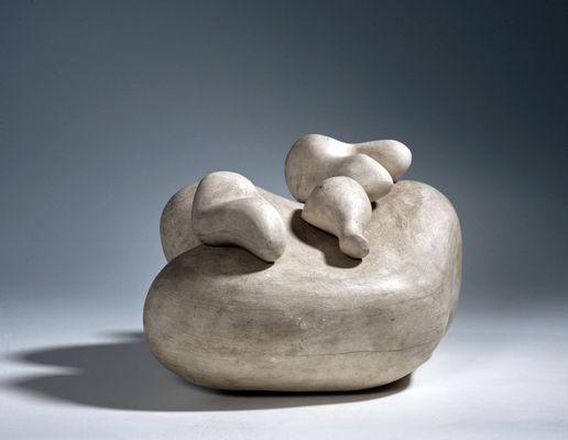 Jean Arp - Three annoying objects on a face