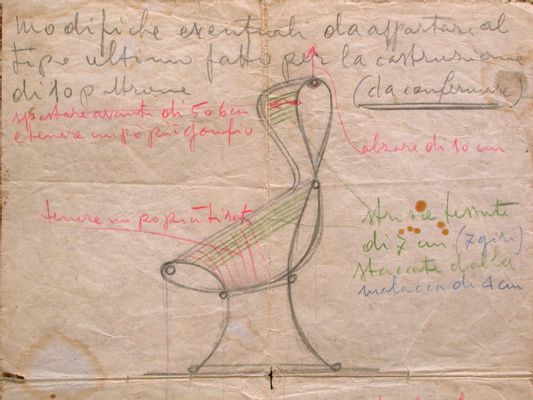 Franco Albini - Margherita armchair sketch