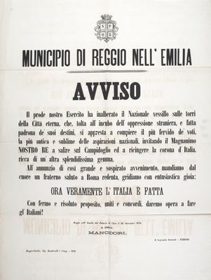 Notice of the liberation of Rome