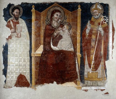 Enthroned Madonna with Child and Saints Bartholomew and Geminiano
