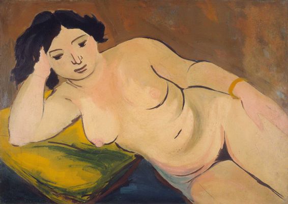 Luigi Spazzapan - Desnudo femenino (Ginia) (Ginia con la cabeza apoyada en su brazo)