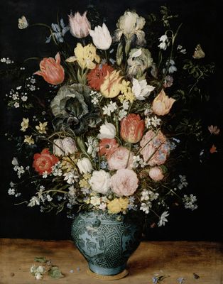 Jan Brueghel il Vecchio - Bouquet de fleurs dans un vase bleu
