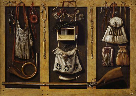 Still life with hunting tools