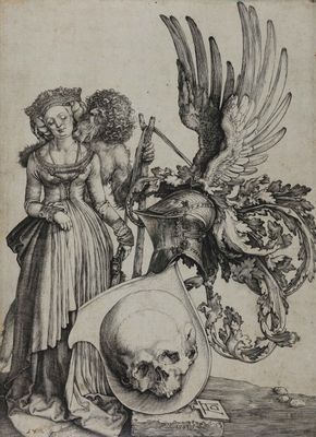 Albrecht Dürer - Woman, Time and the shield of Death