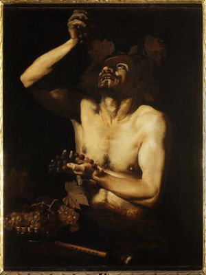 Bartolomeo Manfredi - Faun with grapes and flute