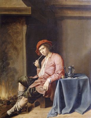 Jan Miense Molenaer - Portrait of a young smoker