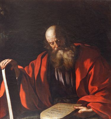 Giovanni Francesco Barbieri, detto Guercino - Mosè con le tavole della legge