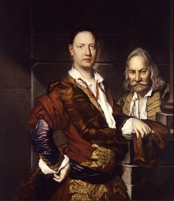 Giuseppe Ghislandi - Retrato de Giovanni Secco Mira con el sirviente