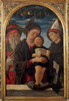 Andrea Mantegna - Vierge à l'Enfant avec saint Jérôme et Louis de Toulouse