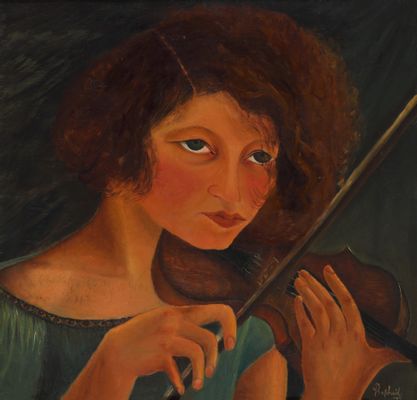 Antonietta Raphaël Mafai - Self-portrait with violin