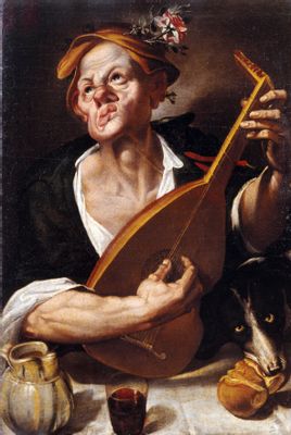 Bartolomeo Passarotti - Paysan jouant du luth