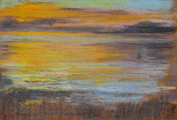 Jules Van Biesbroeck - Sunset on the sea of Sicily