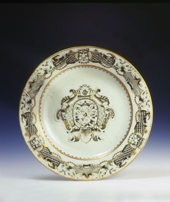 Large plate with the Obando coat of arms