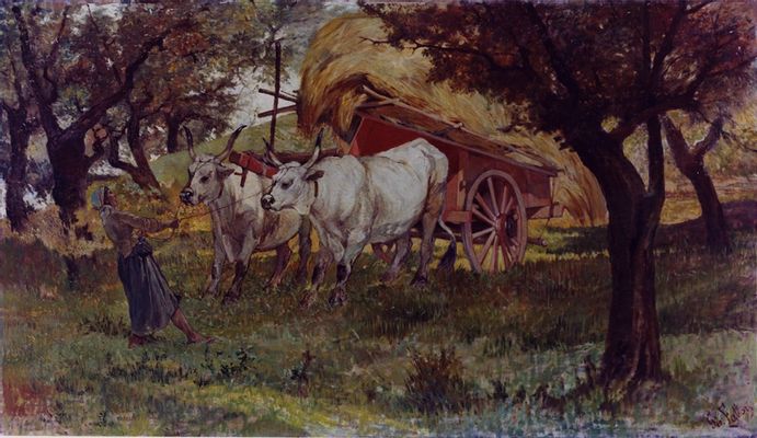 Giovanni Fattori - Oxen to the cart