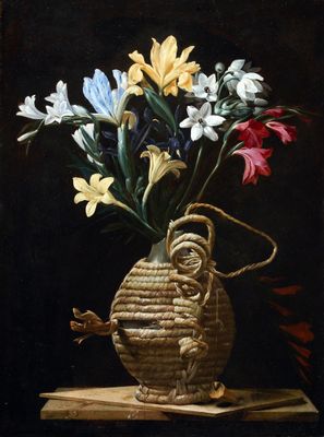 Flask with flowers
