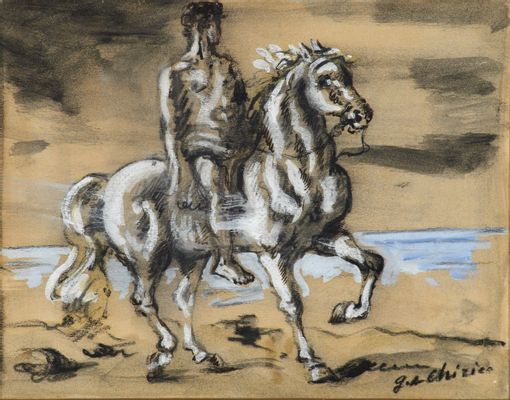 Giorgio de Chirico - Cavallo con cavaliere