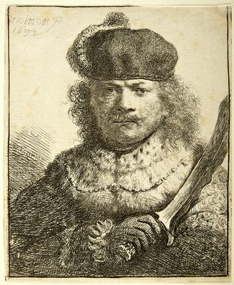 Rembrandt Harmenszoon van Rijn, detto Rembrandt - Self-portrait with a saber