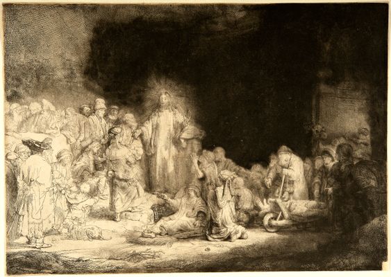 Rembrandt Harmenszoon van Rijn, detto Rembrandt - Christ healing the sick