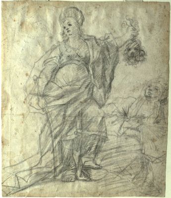 Luca Giordano - Triumphant Judith shows the head of Holofernes